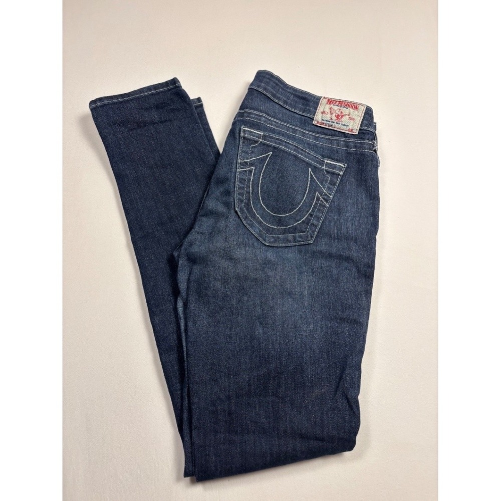 True Religion Stella Women's Skinny Jeans Size 30 Dark Wash Blue Denim USA